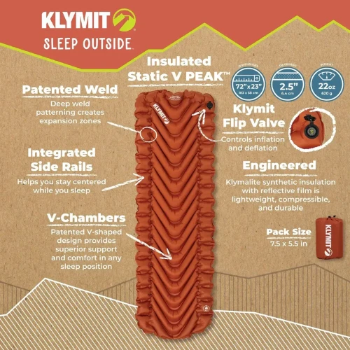 Insulated Static V Peak Sleeping Pad by Klymit - Image 8